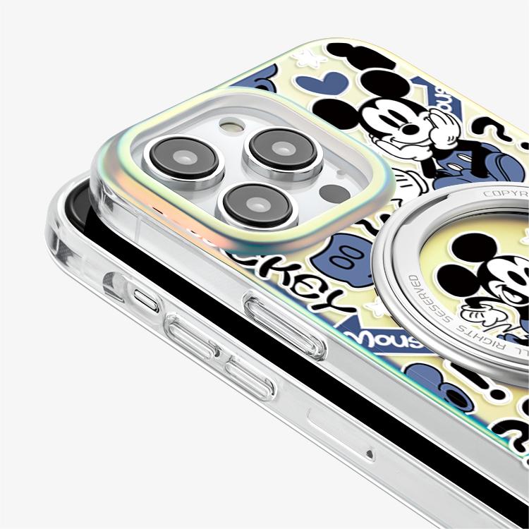 Mickey iPhone 16 Pro Case with 360° Upgraded Rotatable Magnetic Stand for iphone 15 Slim case with Kickstand