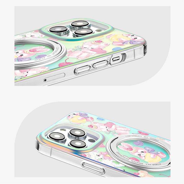 Sweet Party iPhone 16 Pro Case with 360° Upgraded Rotatable Magnetic Stand for iphone 15 Slim case with Kickstand