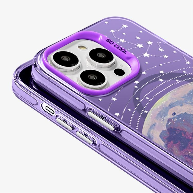 MagSafe Phone Case for iphone 16 Pro Case for iphone 15 Shockproof iphone 14 Cover Purple Planet