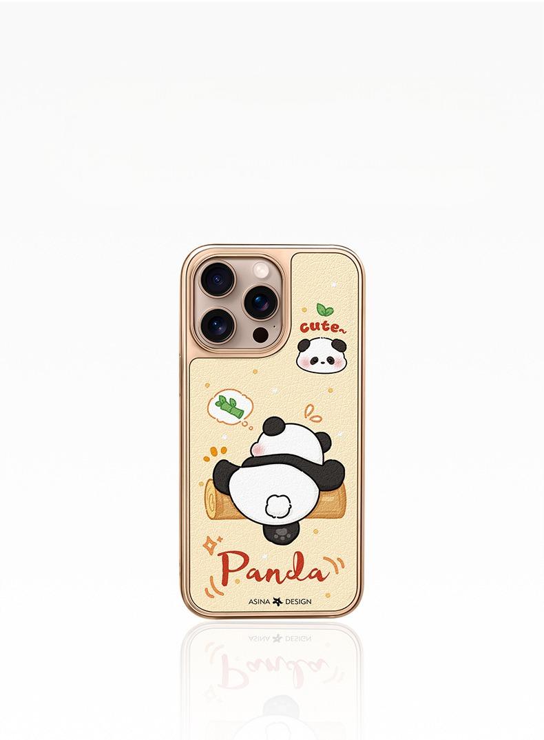 Wrestling Cute Panda MagSafe Phone Case Grip for iphone 16 iphone 15 Pro Leather case for iphone 14