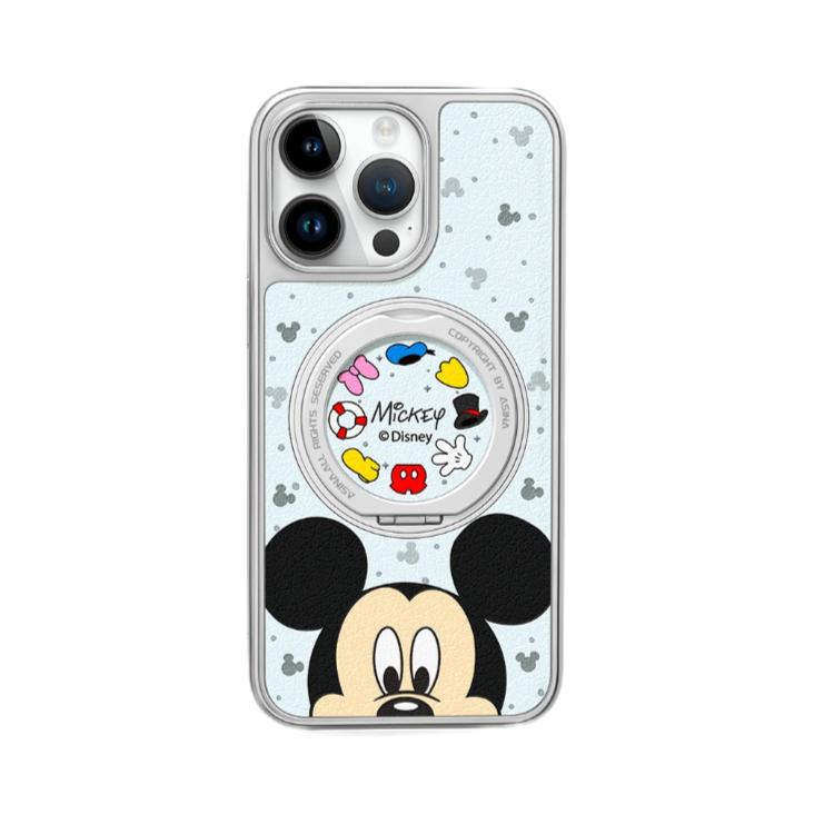 Minnie & Mickey MagSafe Phone Case Grip for iphone 16 iphone 15 Pro Leather case for iphone 14