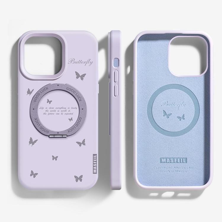 Butterfly Liquid Silicone MagSafe Phone Case with Grip for iphone 16 iphone 15 Pro case for iphone 14