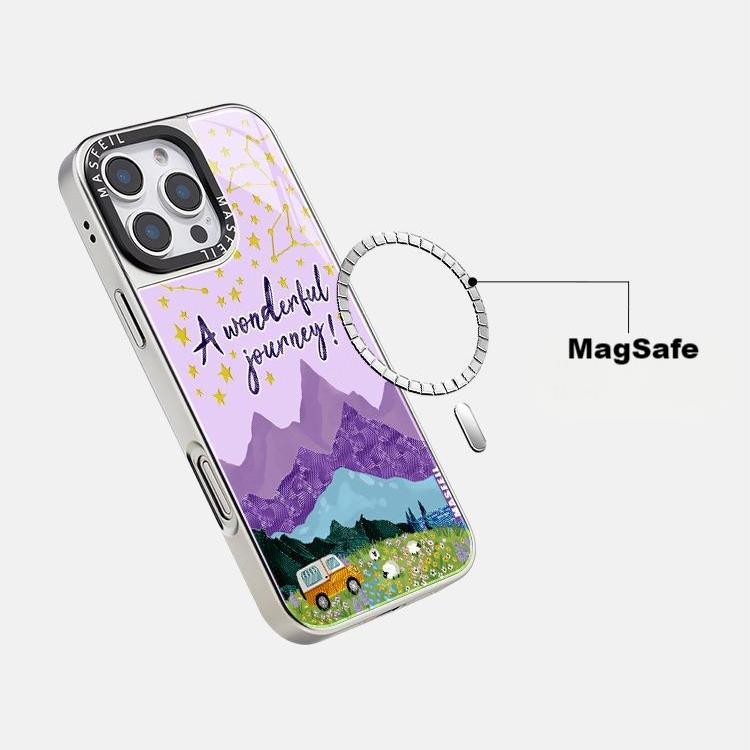 MagSafe Phone Case for iphone 16 Pro Case for iphone 15 Shockproof iphone 14 Purple Starry Sky