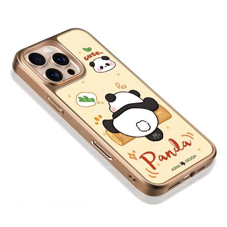 Wrestling Cute Panda MagSafe Phone Case Grip for iphone 16 iphone 15 Pro Leather case for iphone 14