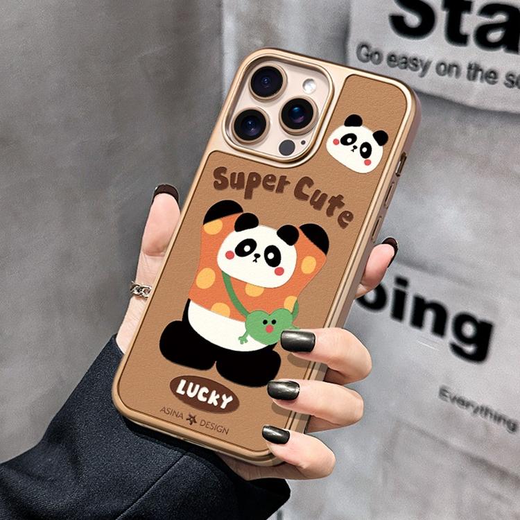 Lucky Panda MagSafe Phone Case Grip for iphone 16 iphone 15 Pro Leather case for iphone 14