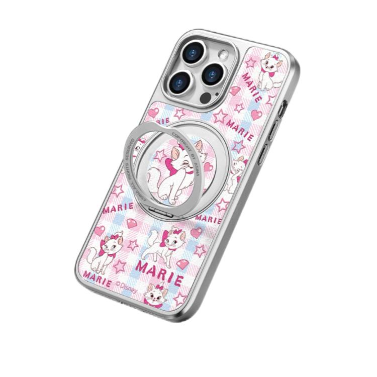 Pink Margarita Cat MagSafe Phone Case Grip for iphone 16 iphone 15 Pro Leather case for iphone 14