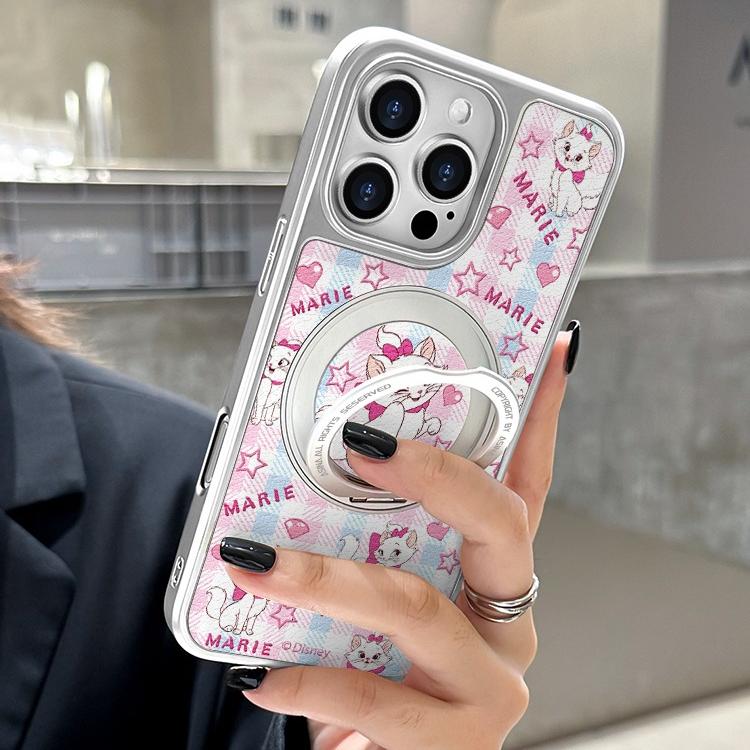 Pink Margarita Cat MagSafe Phone Case Grip for iphone 16 iphone 15 Pro Leather case for iphone 14