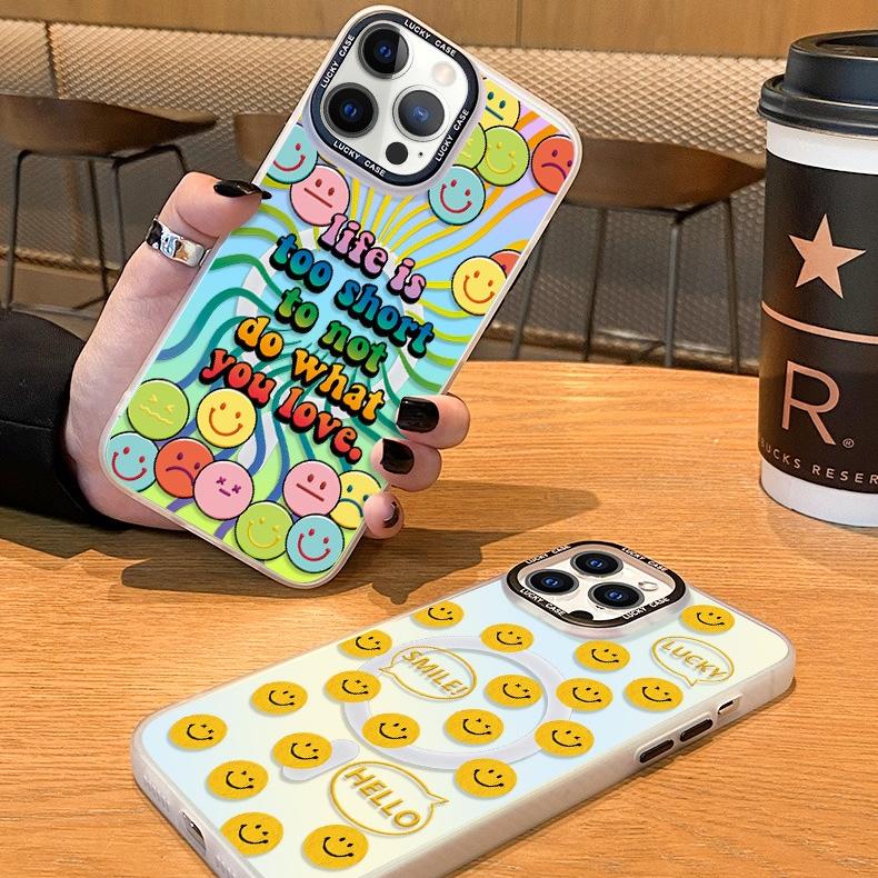 MagSafe Phone Case for iphone 16 Pro Case for iphone 15 Shockproof iphone 14 Colorful Smile