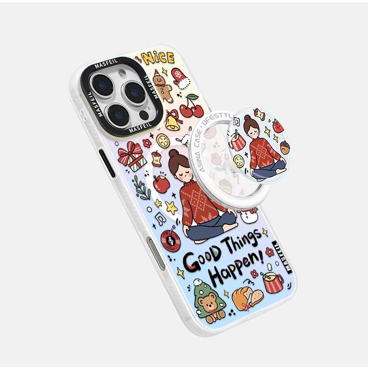 MagSafe Phone Case for iphone 16 Pro Case for iphone 15 Shockproof iphone 14 Meditation Girl