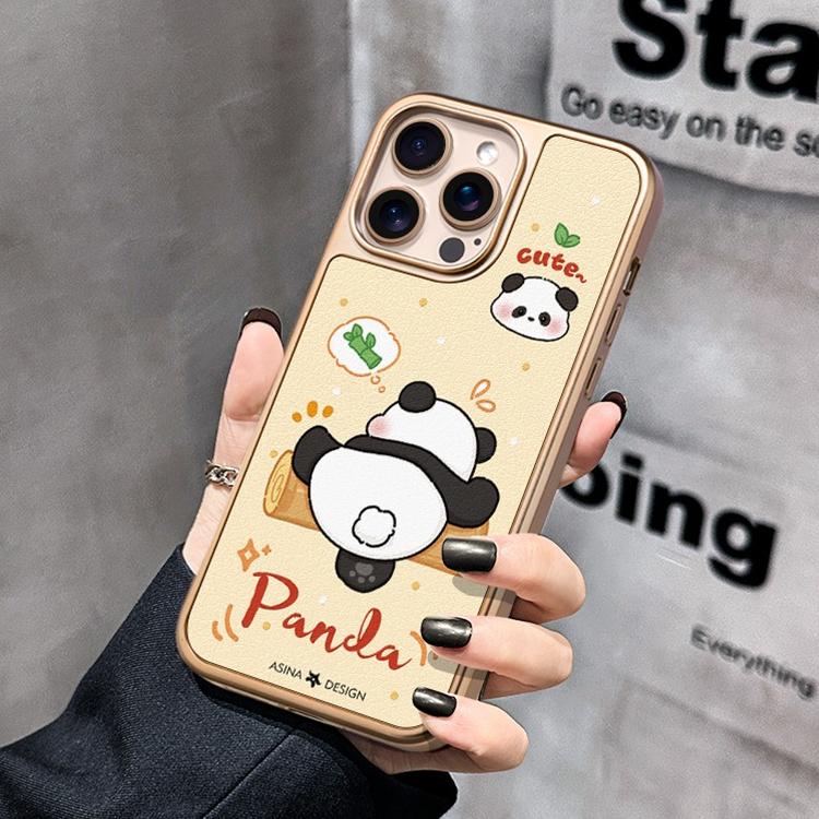 Wrestling Cute Panda MagSafe Phone Case Grip for iphone 16 iphone 15 Pro Leather case for iphone 14