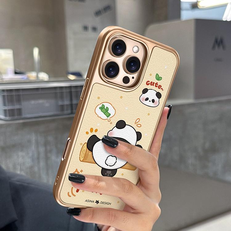 Wrestling Cute Panda MagSafe Phone Case Grip for iphone 16 iphone 15 Pro Leather case for iphone 14