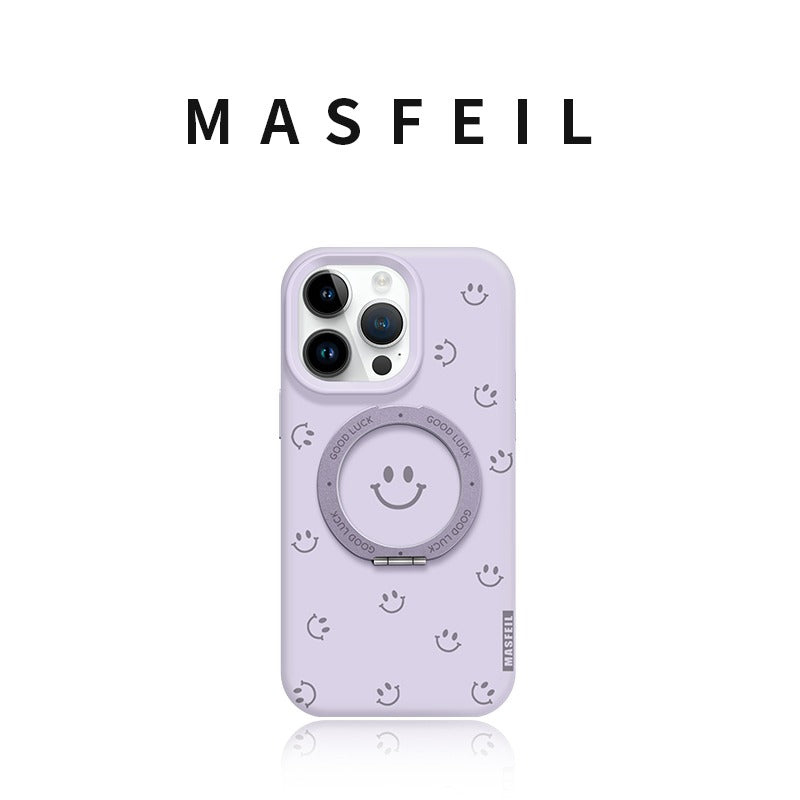 Velvet Touch Liquid Silicone Magnetic Case for iphone 16 Pro Max   iphone 15 iphone 14 iphone 13 Smile