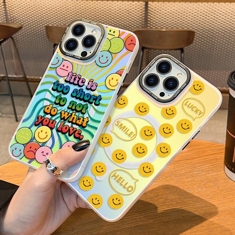 MagSafe Phone Case for iphone 16 Pro Case for iphone 15 Shockproof iphone 14 Colorful Smile