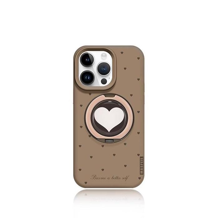 Heart Polka Dots iPhone 16 Pro Case with 360° Upgraded Rotatable Magnetic Stand for iphone 15 Slim case