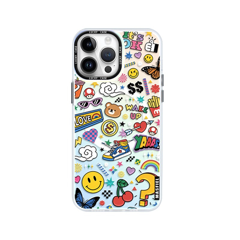 Colorful Smile MagSafe Phone Case for iphone 16 Pro Case for iphone 15 Shockproof iphone 14 Cover