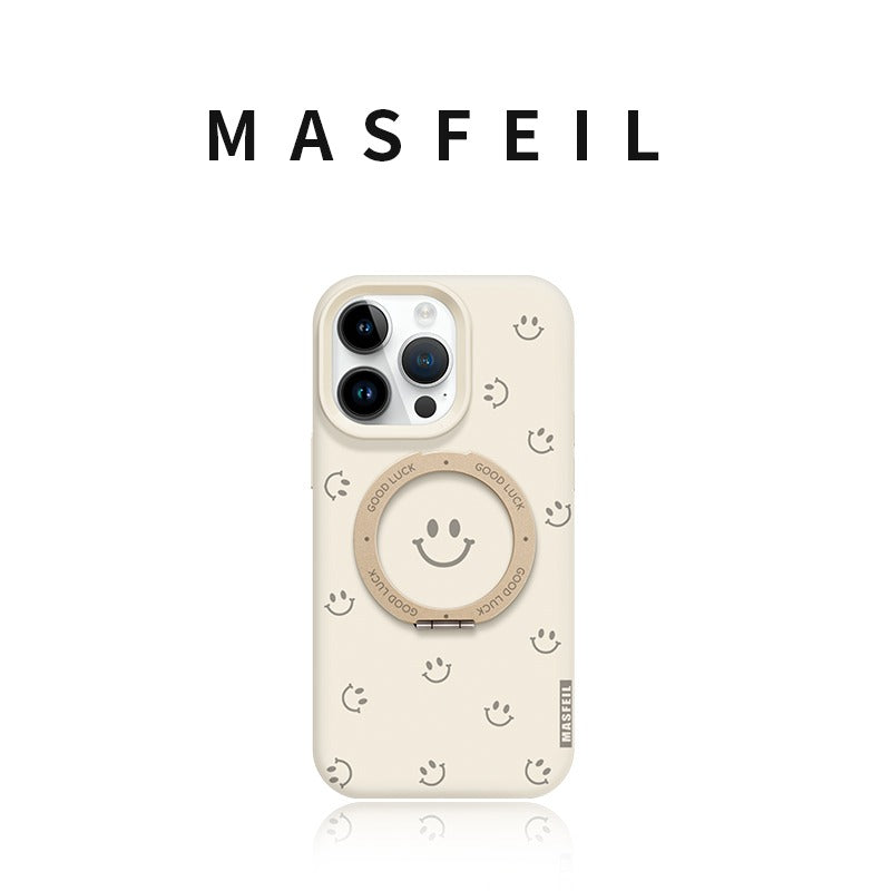 Velvet Touch Liquid Silicone Magnetic Case for iphone 16 Pro Max   iphone 15 iphone 14 iphone 13 Smile