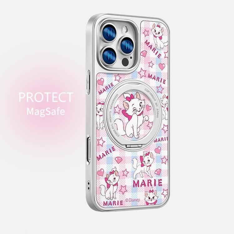 Pink Margarita Cat MagSafe Phone Case Grip for iphone 16 iphone 15 Pro Leather case for iphone 14