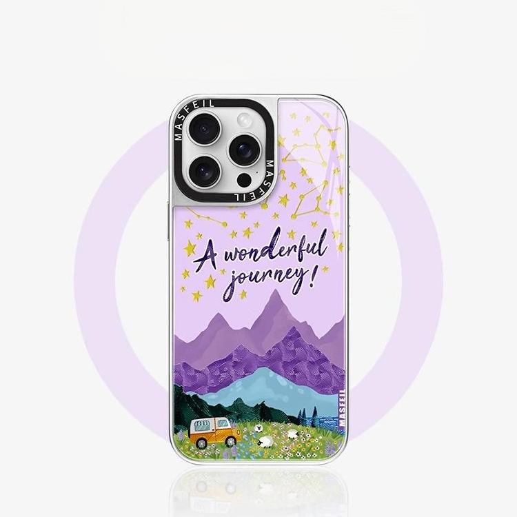 MagSafe Phone Case for iphone 16 Pro Case for iphone 15 Shockproof iphone 14 Purple Starry Sky