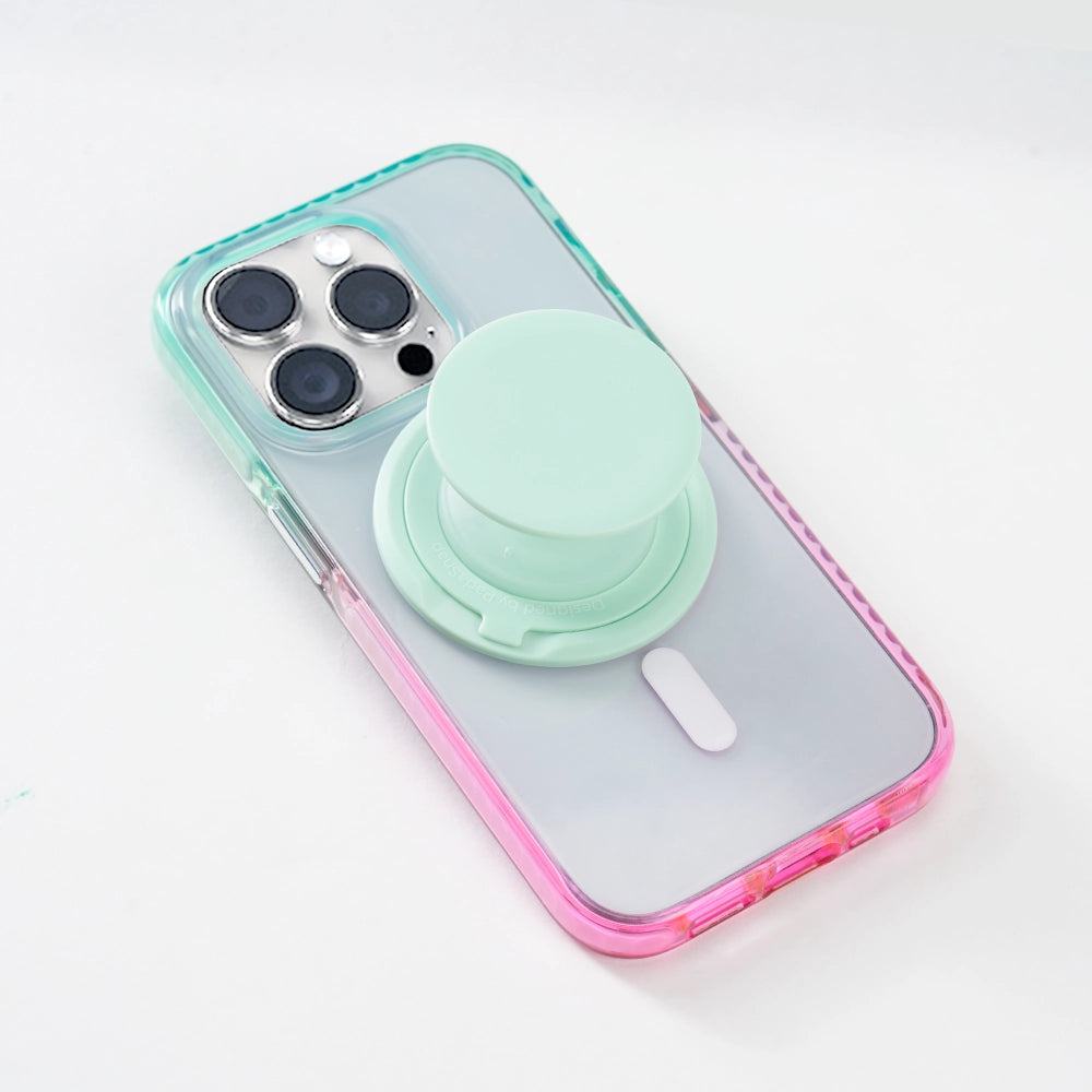 Color Clash Fantasia iphone 16 case MagSafe Phone Case Grip Set With Strap for iphone 15 Pro iphone 14 Blue Purple