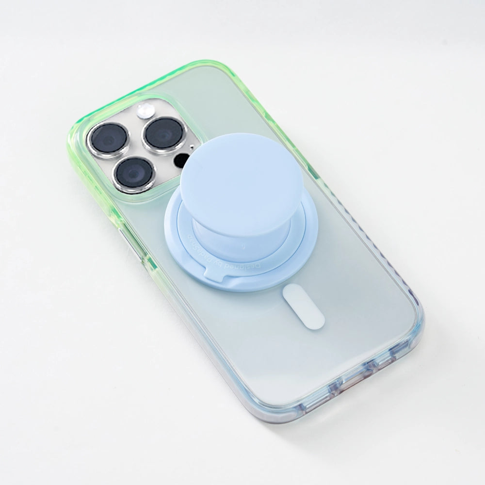 Color Clash Fantasia iphone 16 case MagSafe Phone Case Grip Set for iphone 15 Pro iphone 14 Plus Green Blue