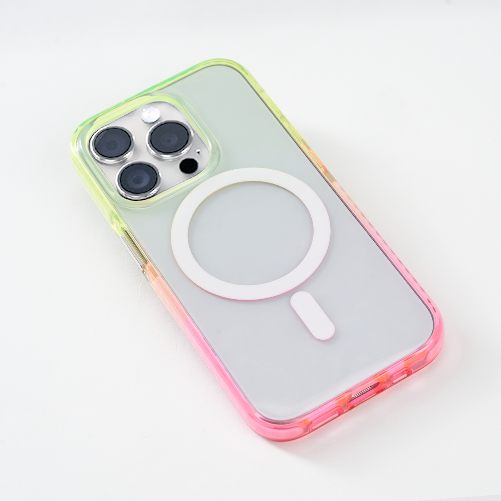 Color Clash iphone 16 case MagSafe Phone Case for iphone 15 Pro iphone 14 Plus Yellow Pink