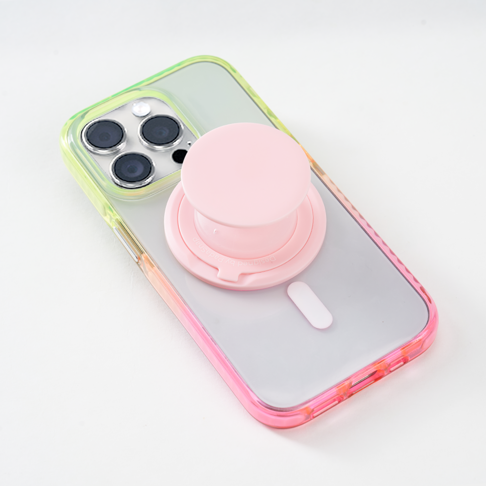 Color Clash Fantasia iphone 16 case MagSafe Phone Case Grip Set for iphone 15 Pro iphone 14 Plus Yellow Pink