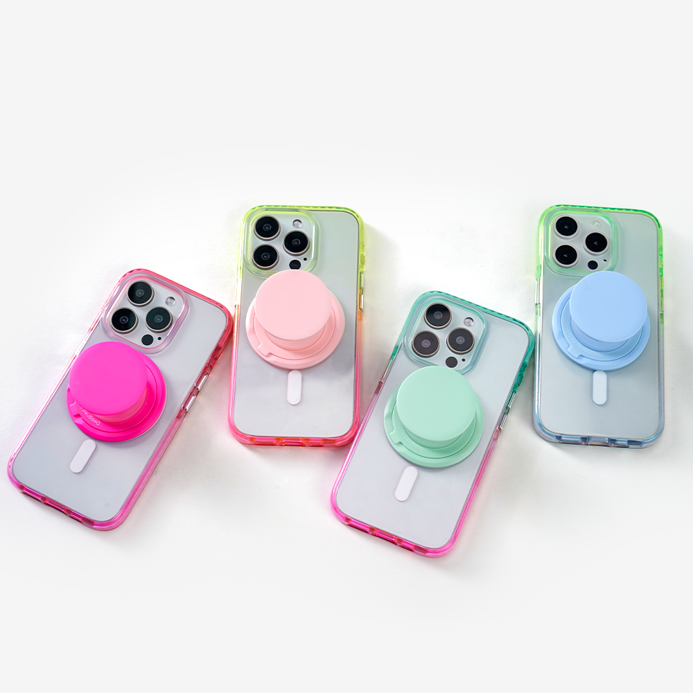 Color Clash Fantasia iphone 16 case MagSafe Phone Case Grip Set for iphone 15 Pro iphone 14 Plus Green Blue