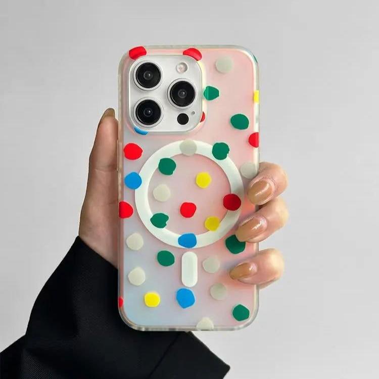 Polka Dot MagSafe Phone Case for iphone 16 iphone 15 Pro case iphone 14