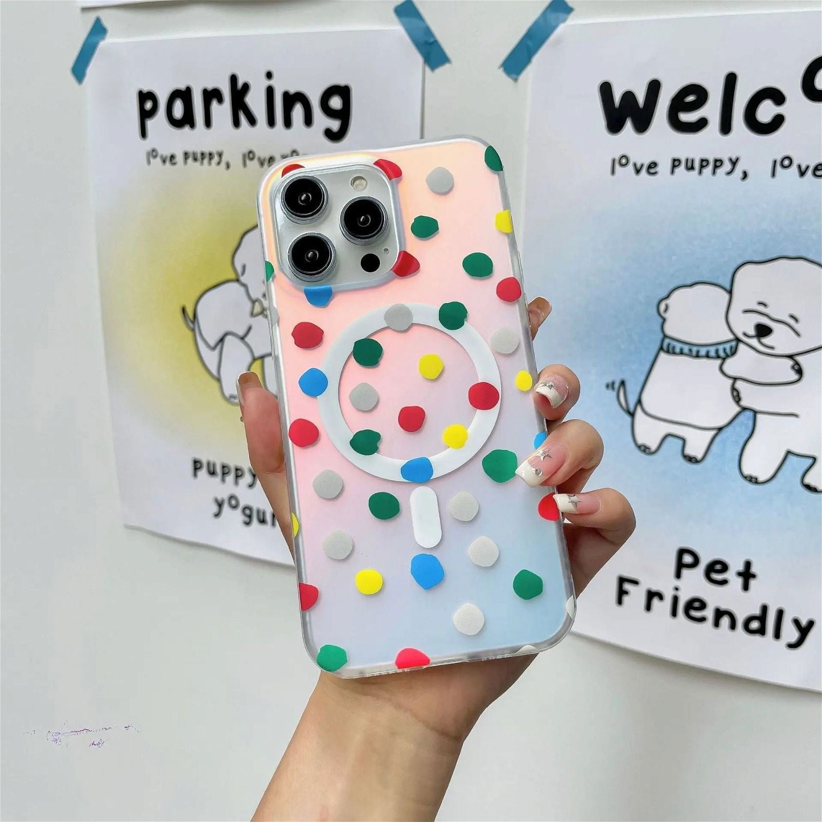 Polka Dot MagSafe Phone Case for iphone 16 iphone 15 Pro case iphone 14