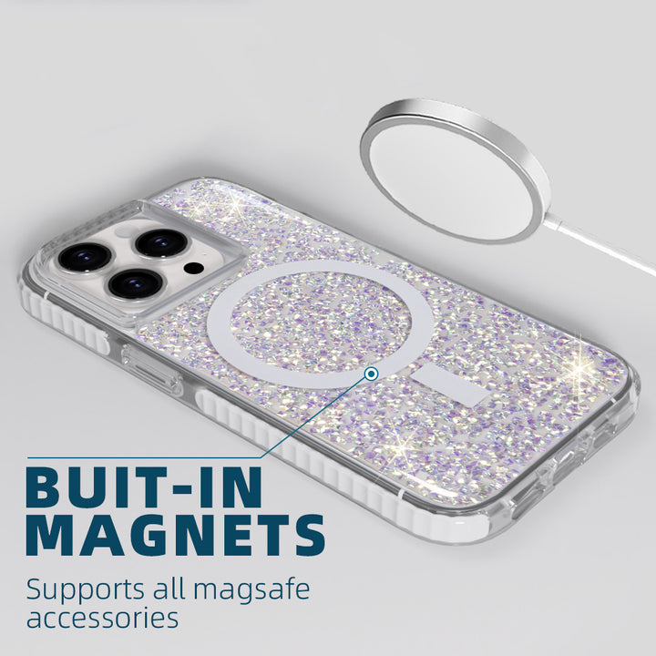 Sparkle Glitter Bling Dream MagSafe Phone Case for iphone 16 Pro iphone 15 ihone 14