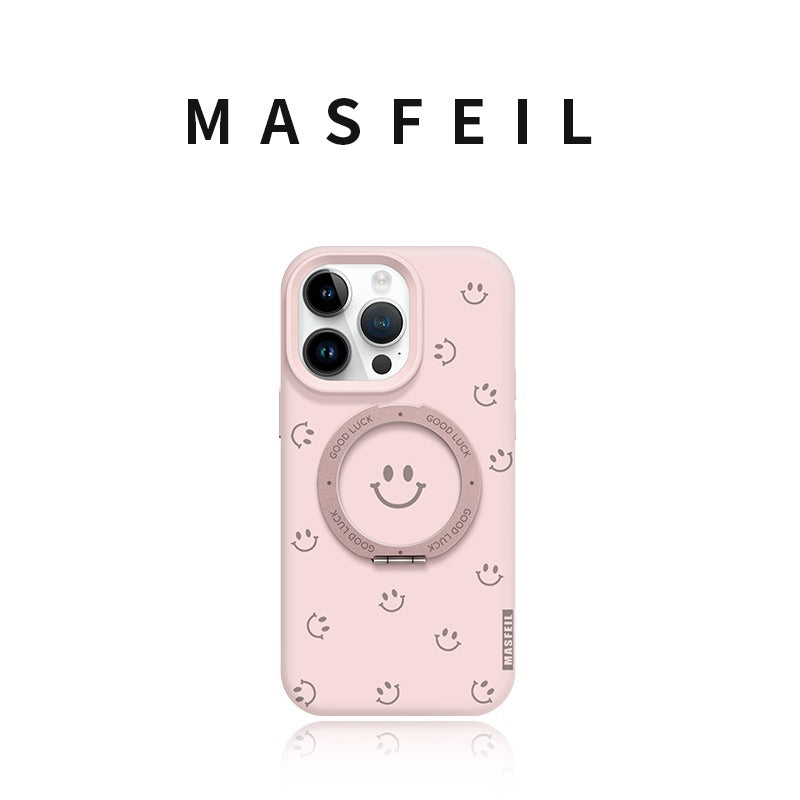 Velvet Touch Liquid Silicone Magnetic Case for iphone 16 Pro Max   iphone 15 iphone 14 iphone 13 Smile