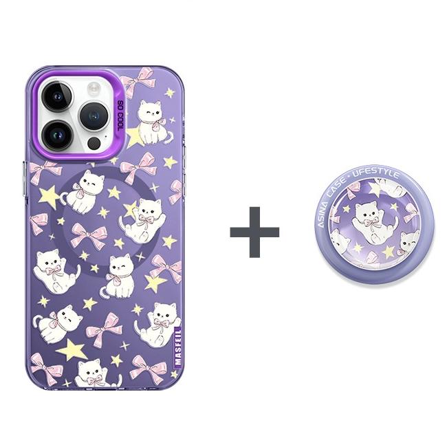 MagSafe Phone Case for iphone 16 Pro Case for iphone 15 Shockproof iphone 14 Cover Classical Cat