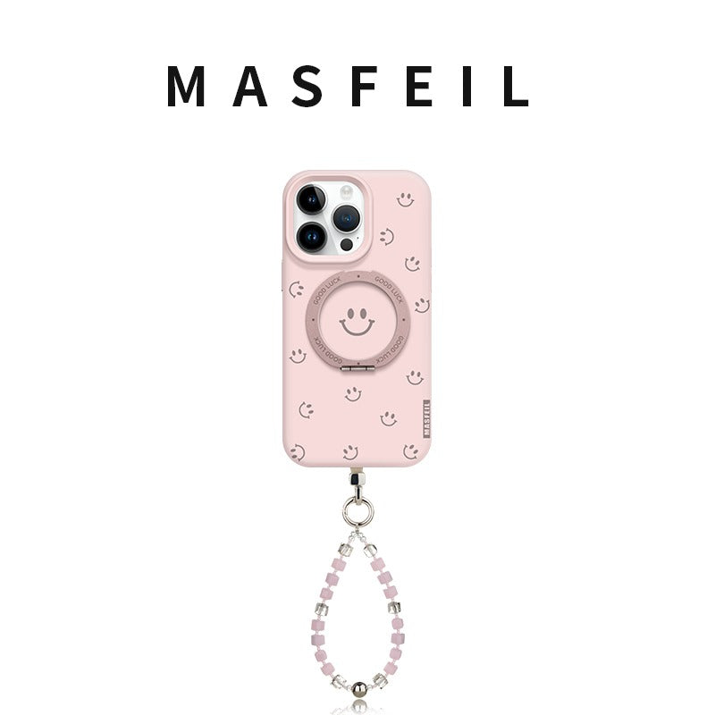 Velvet Touch Liquid Silicone Magnetic Case for iphone 16 Pro Max   iphone 15 iphone 14 iphone 13 Smile