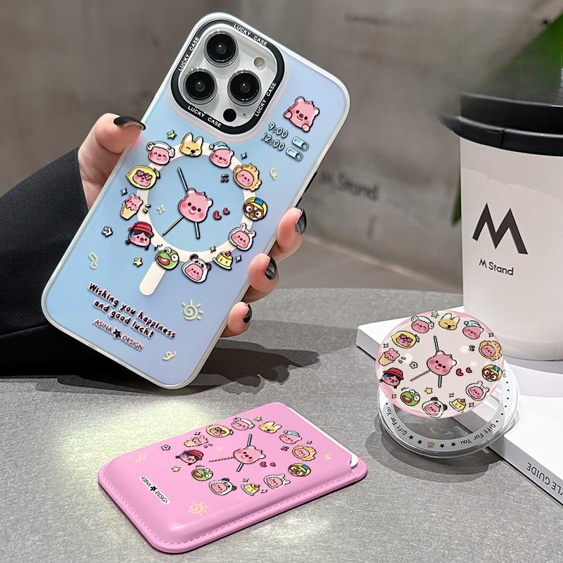 MagSafe Phone Case for iphone 16 Pro Case for iphone 15 Shockproof iphone 14 Cover Animal Clock