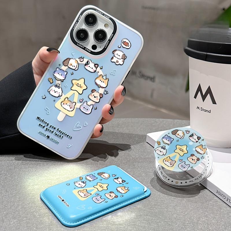 MagSafe Phone Case for iphone 16 Pro Case for iphone 15 Shockproof iphone 14 Cover Animal Clock