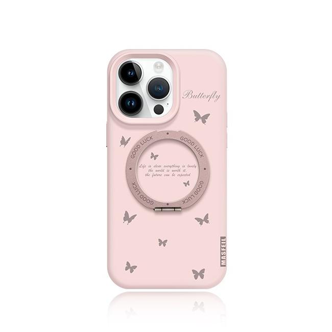 Butterfly Liquid Silicone MagSafe Phone Case with Grip for iphone 16 iphone 15 Pro case for iphone 14