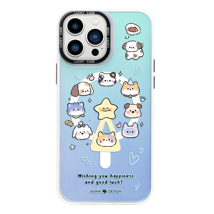 MagSafe Phone Case for iphone 16 Pro Case for iphone 15 Shockproof iphone 14 Cover Animal Clock