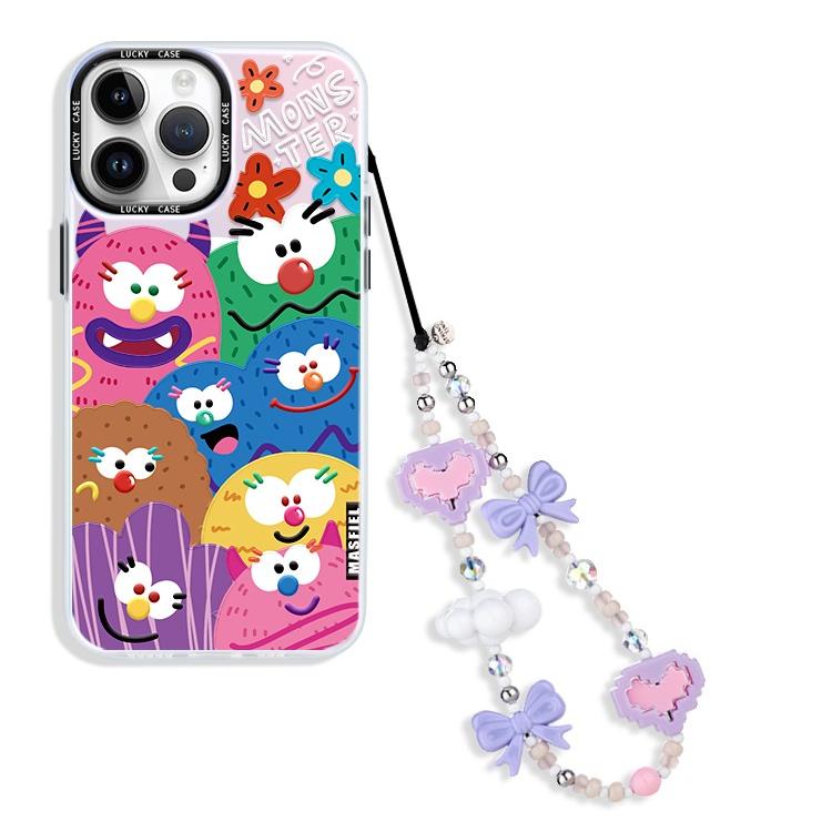 Phone Charm Strap Universal Cell Phone Lanyard Wrist Strap Beaded Phone Chain String Handmade Phone Case Accessories Bow Tie