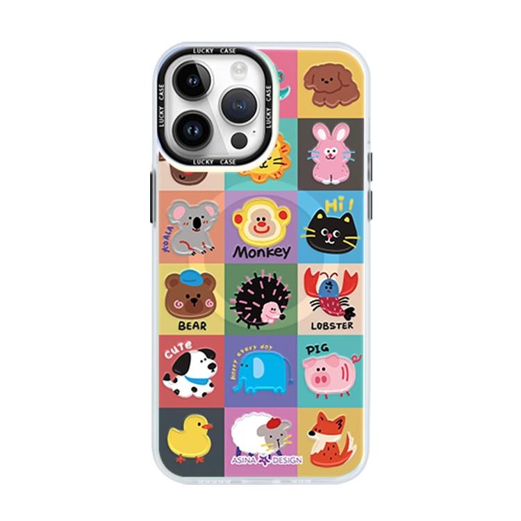 Colorful Animal MagSafe Phone Case for iphone 16 Pro Case for iphone 15 Shockproof iphone 14 Cover