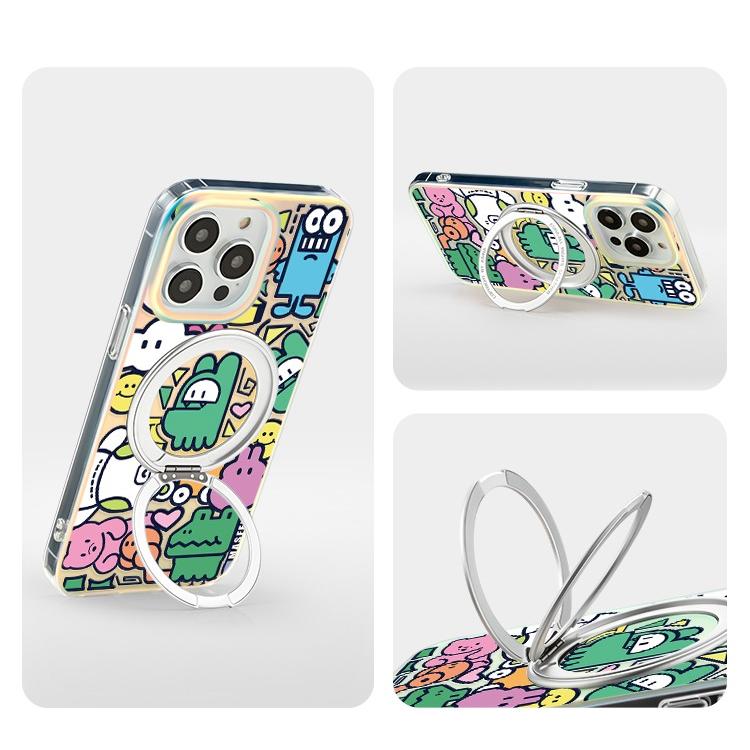 Graffiti iPhone 16 Pro Case with 360° Upgraded Rotatable Magnetic Stand for iphone 15 Slim case with Kickstand