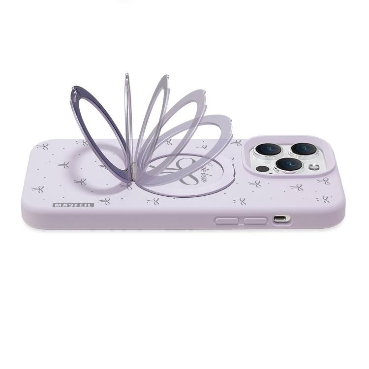 Cute Bow Polka Dot MagSafe Phone Case Grip for iphone 16 iphone 15 Pro case for iphone 14 with Strap