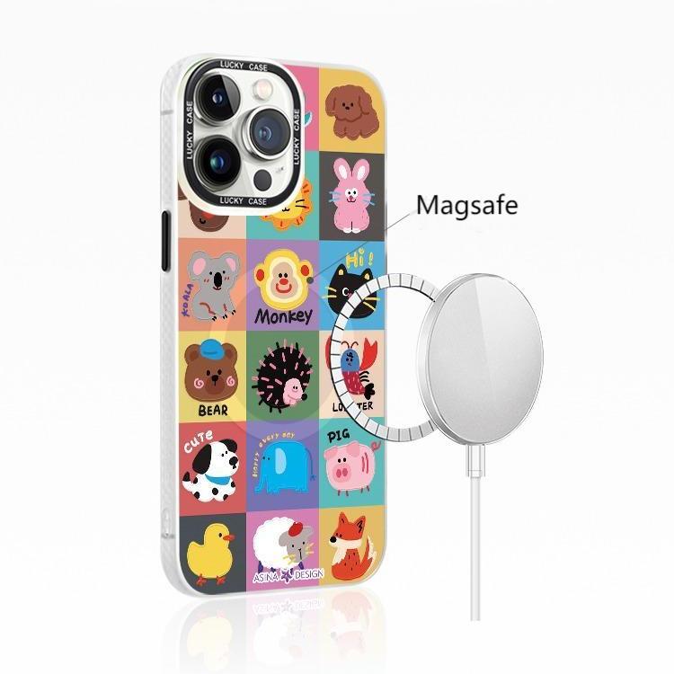 Colorful Animal MagSafe Phone Case for iphone 16 Pro Case for iphone 15 Shockproof iphone 14 Cover