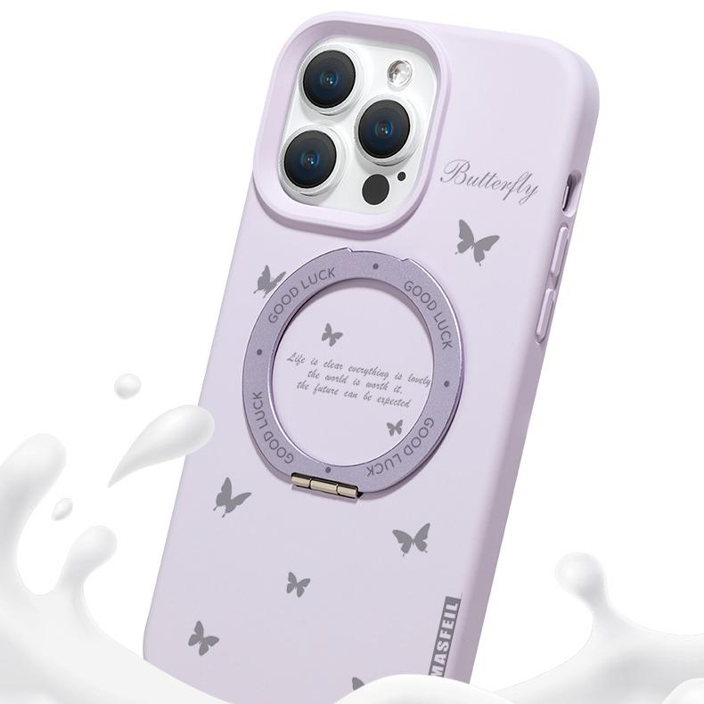 Butterfly Liquid Silicone MagSafe Phone Case with Grip for iphone 16 iphone 15 Pro case for iphone 14