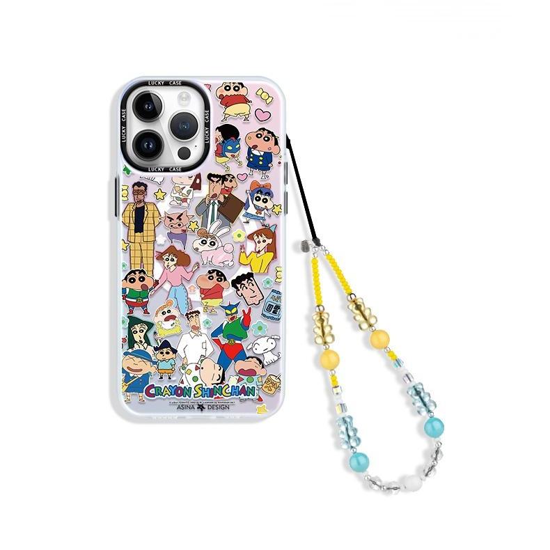 Phone Charm Strap Universal Cell Phone Lanyard Wrist Strap Beaded Phone Chain String Handmade Phone Case Accessories Blue Bear