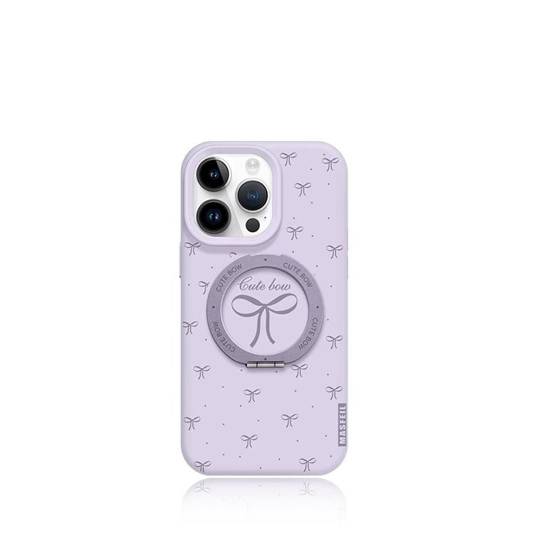 Cute Bow Polka Dot MagSafe Phone Case with Grip for iphone 16 iphone 15 Pro case for iphone 14