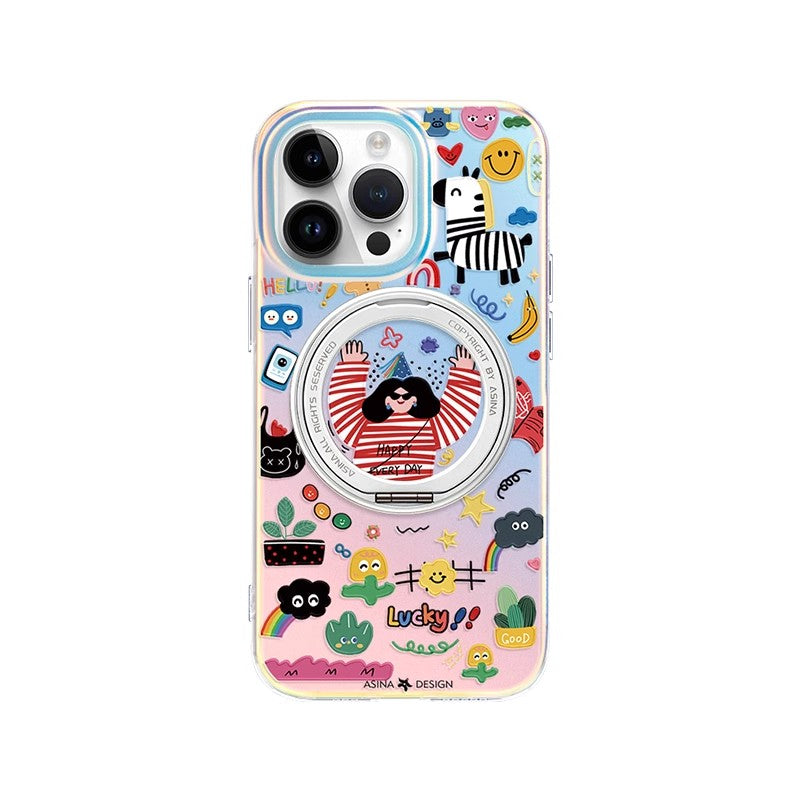 Funyrich iPhone 16 Pro Case with 360° Upgraded Rotatable Magnetic Stand for iphone 15 Slim case with Kickstand