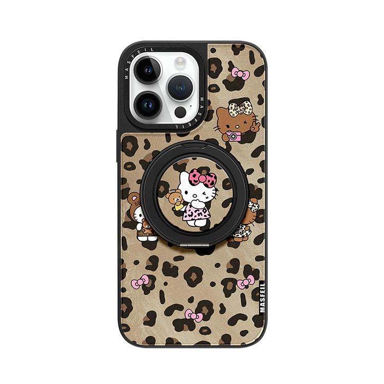 Leopard Kitty iPhone 16 Pro Case Magsafe Stand for iphone 15 Slim case