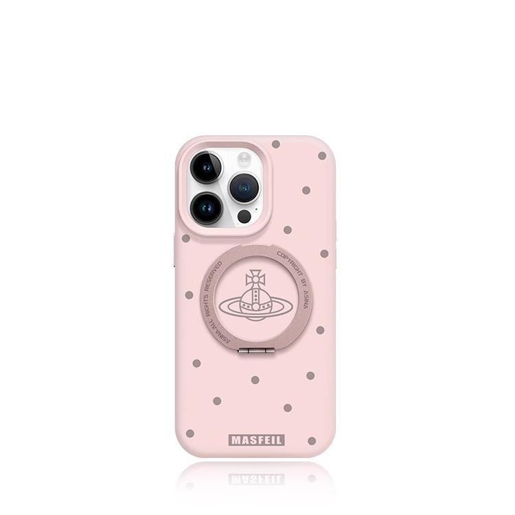 Didapada Polka Dot MagSafe Phone Case with Grip for iphone 16 iphone 15 Pro case for iphone 14