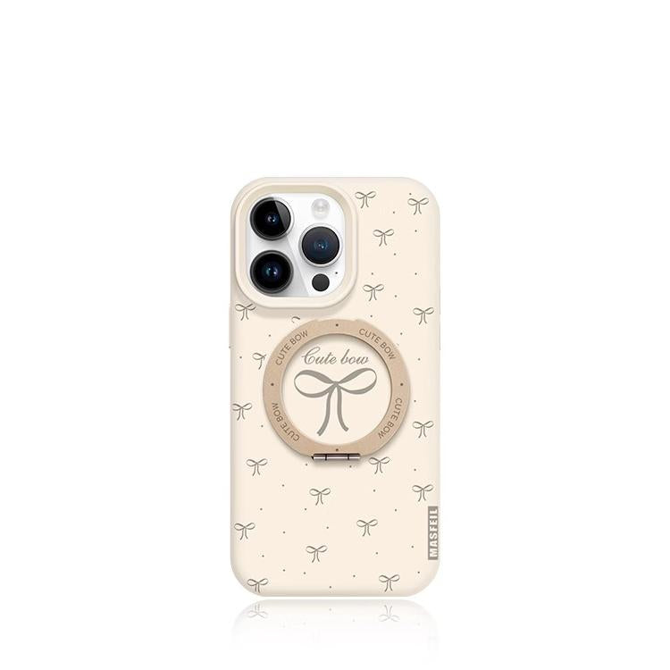 Cute Bow Polka Dot MagSafe Phone Case with Grip for iphone 16 iphone 15 Pro case for iphone 14