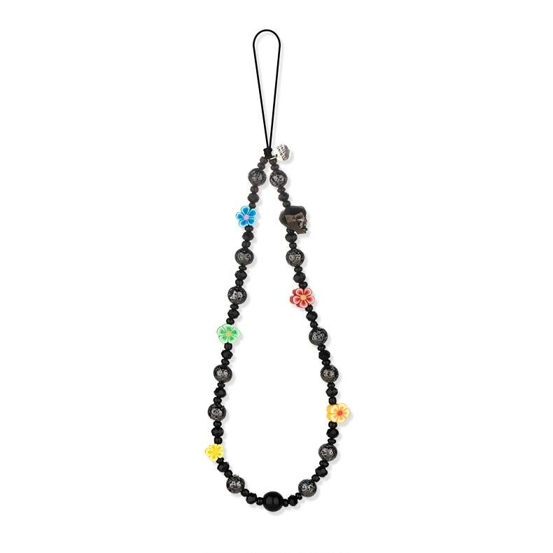Phone Charm Strap Universal Cell Phone Lanyard Wrist Strap Beaded Phone Chain String Handmade Phone Case Accessories Flower Beads